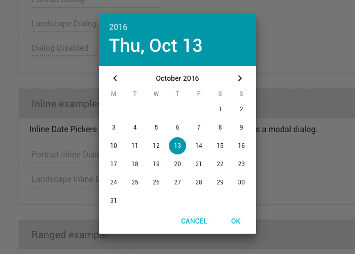 Datepicker component